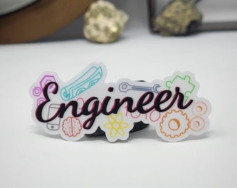 Adesivo de suporte transparente Engineer Doodle