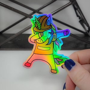 Holographic Safety Unicorn Sticker