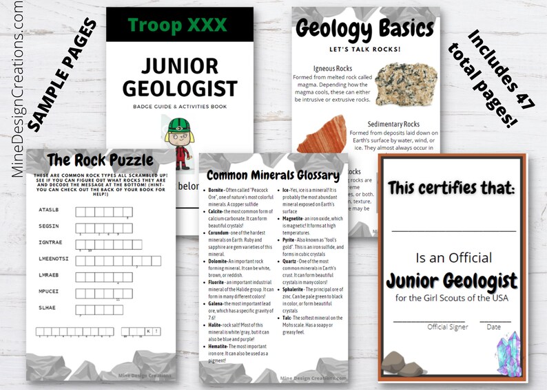 Girl Scout Geology Badge - Digital Download - Etsy