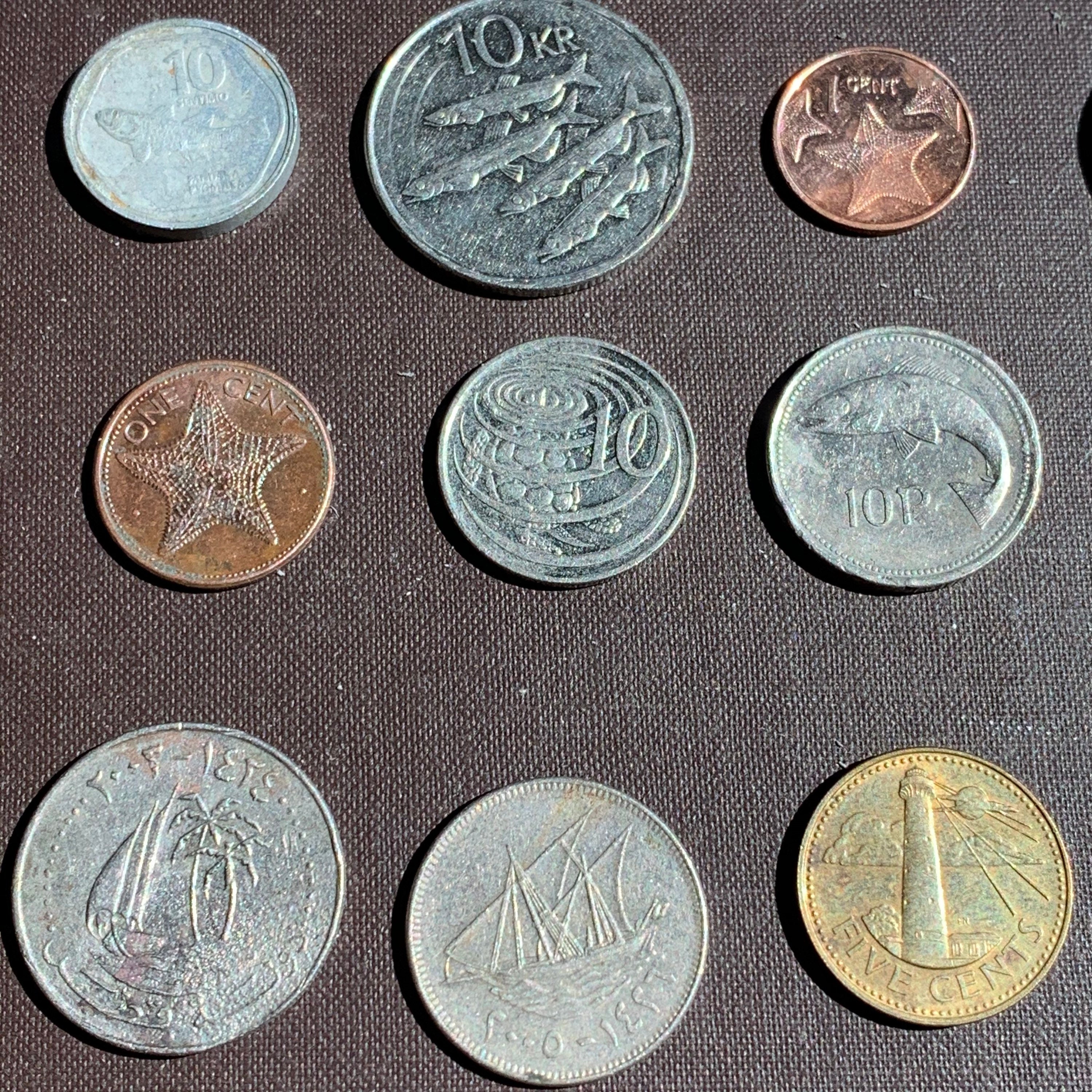 Under the Sea Coin Set — 15 Vintage World Coins Featuring Aquatic ...