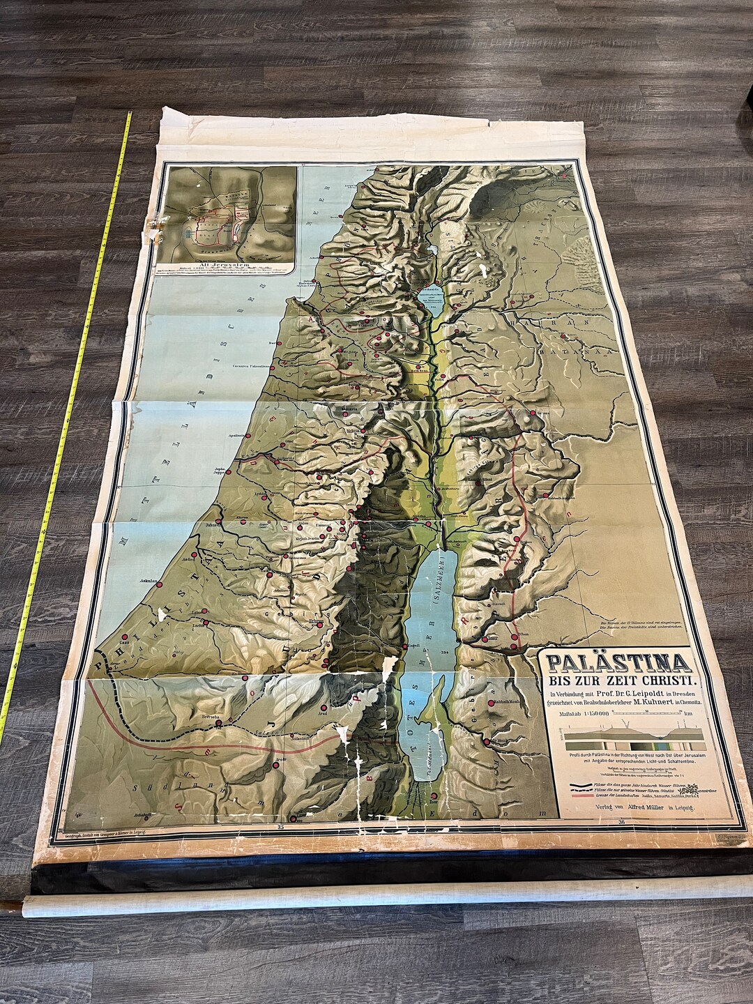Large, Vintage, Wall Map of Palestine - Etsy