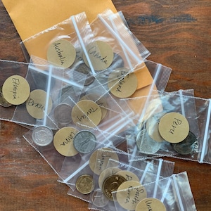 Tooth Fairy Kit - 20 World Coins and a Big World Map