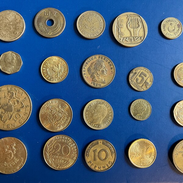 20 Gold Toned World Coins