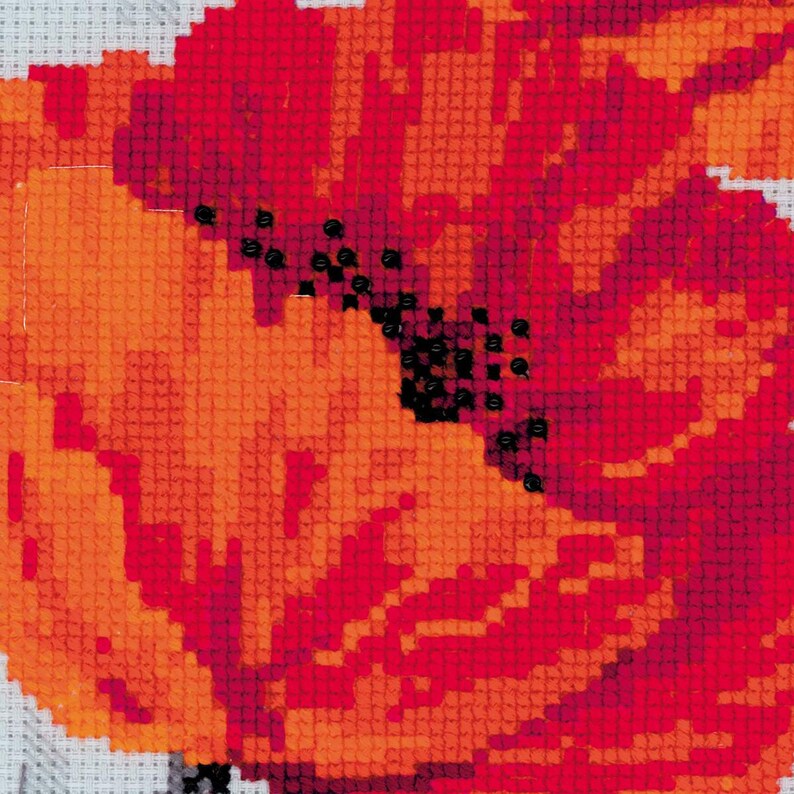 Premium Cross Stitch Kit by Riolis 100037 Scarlet Poppies