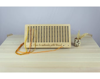 Wooden Needle Organizer with 240 Holes for Embroidery, Sewing and Beading, Natural Wood, Embroidery Craft