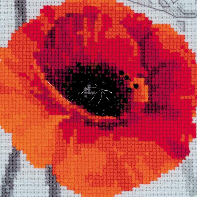 Premium Cross Stitch Kit by Riolis 100037 Scarlet Poppies
