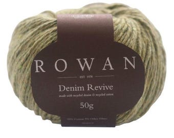 Hilos ROWAN. Fabricados con 95 % de algodón. Ref. pistacho: 219 Denim Revive