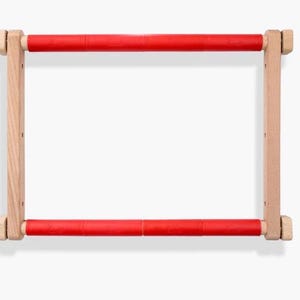 Luca-S 30x40cm Embroidery Frame with Clips, PVC Cross Stitch Scroll Frame White