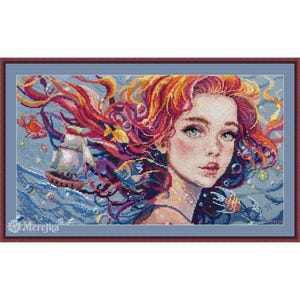 Merejka Water Cross Stitch Kit, 36.5 x 20 cm, Themed Embroidery Design for Home Decor image 1