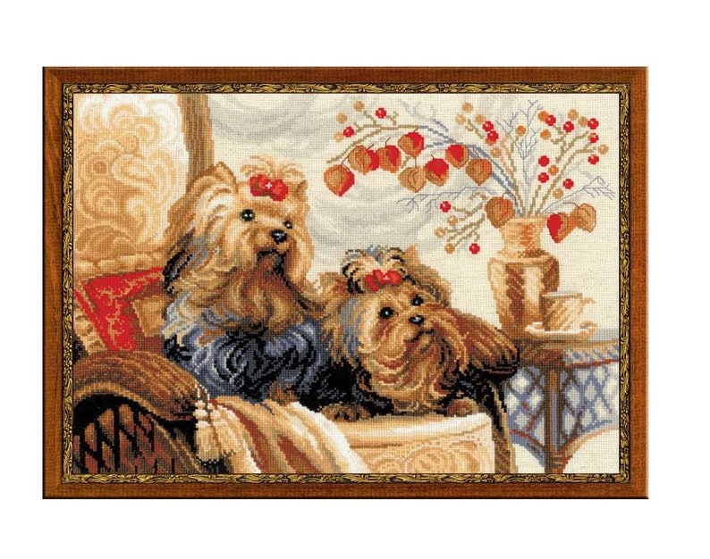 Pets yorkshire Terriers Cross Stitch Kit by Riolis 1248 Etsy