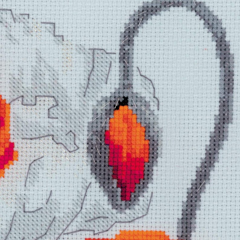 Premium Cross Stitch Kit by Riolis 100037 Scarlet Poppies