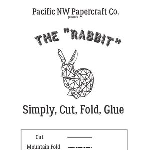 Rabbit DIY 3d low-poly papercraft origami sculpture