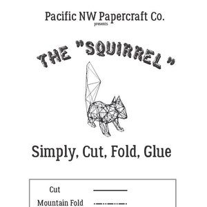 Squirrel DIY 3d low-poly papercraft origami sculpture