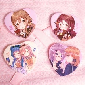 Love Live Aqours Valentines Heart Buttons