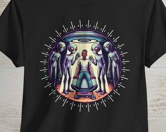 Alien Abduction Graphic T-Shirt: UFO Extraterrestrial Tee