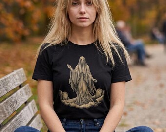 Ghostly Shrouded Figure Tee | Halloween Spirit Illustration