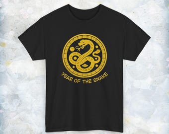 Year of the Snake T-Shirt, Chinese Zodiac Shirt, Gold Snake
