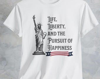 Patriotic USA T-Shirt: Statue of Liberty & Declaration of Independence