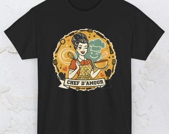 Midcentury Retro Woman Cook T-Shirt | Vintage Baking Graphic, Cher D'Amour