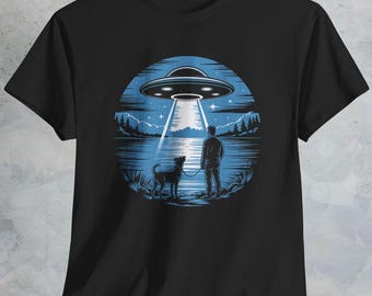 UFO Encounter Unisex Tee: Sci-Fi Graphic T-Shirt