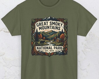 Great Smoky Mountains Retro Graphic Tee | National Park T-Shirt