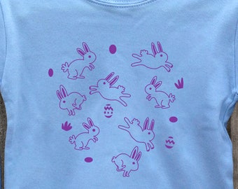 EASTER BUNNIES DANCING long sleeve shirt animal top kids animal clothing  kids easter t shirt for kids great kids clothing easter gifts