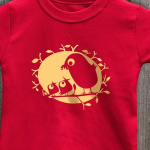 Bird t shirt feeding birds animal t shirt kids birds t shirt environmental nature tops handmade soft cotton kids tees baby birds unisex tops