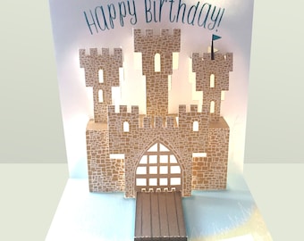 Birthday Castle Pop up Glow card