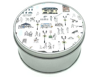 Ludlow town  - Small Round metal storage tin