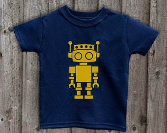 Handmade Robot T-Shirt: Unisex Kids Clothing, UK Made