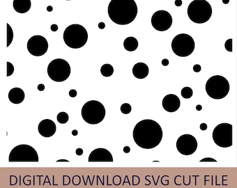 Black Dots seamless SVG pattern, digital download SVG for cricut, silhouette and craftmaking