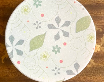 Floral ceramic Coaster