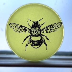Set of 4 glass ‘Bee&#39; Coasters