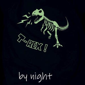 T REX ROARS kids tees glow in the dark dinosaur great gift soft cotton handmade glow tees uk jurassic skeleton top kids clothing t shirts