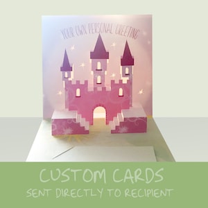 CUSTOM Glow in Dark Pop up Princess Palace Card
