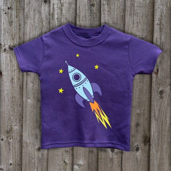 Retro rocket  t shirt  tee kids tees t shirts kids clothing space handmade tees uk kids clothing t shirts retro rocket outer space