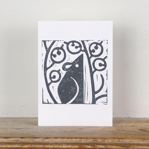 Carte de voeux imprimée à la main "Little Grey Mouse"