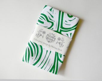 Cotton Tea Towel with original Melissa Birch linocut design "Peas"