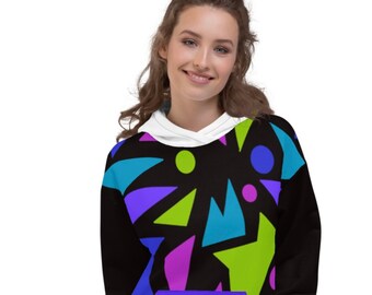 Unisex Hoodie-multi-colored girls/boys pullover hooded sweatshirt,sweater,back to school clothes,teen,dressy casual,slouchy, GEOMETRICS