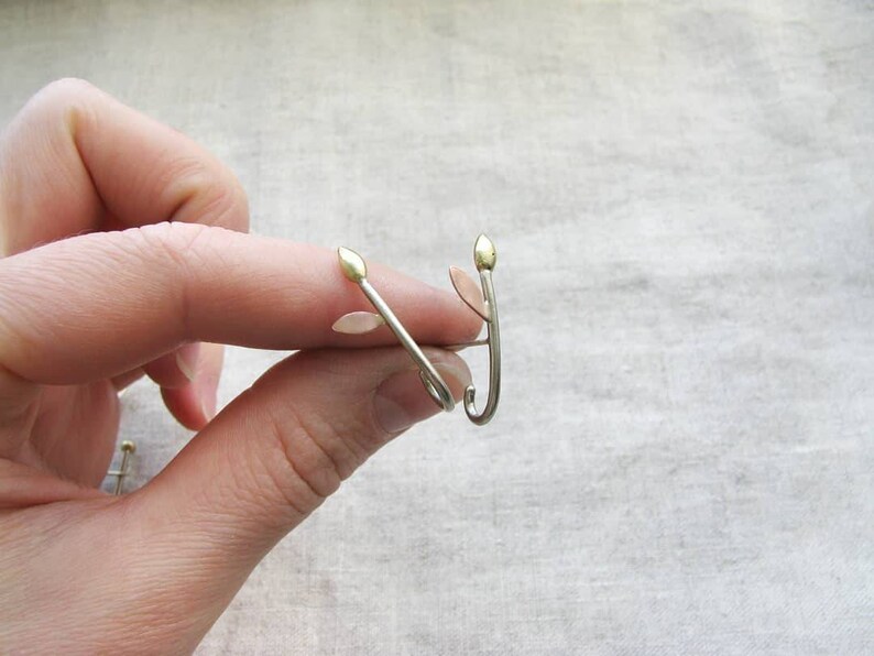 stud earrings-silver floral earrings-climber botanical earrings-buds earrings Suspender earrings climbers earrings flowers