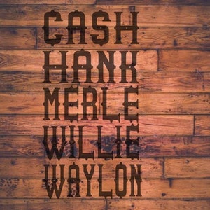 Cash Hank Merle Willie Waylon SVG - Etsy