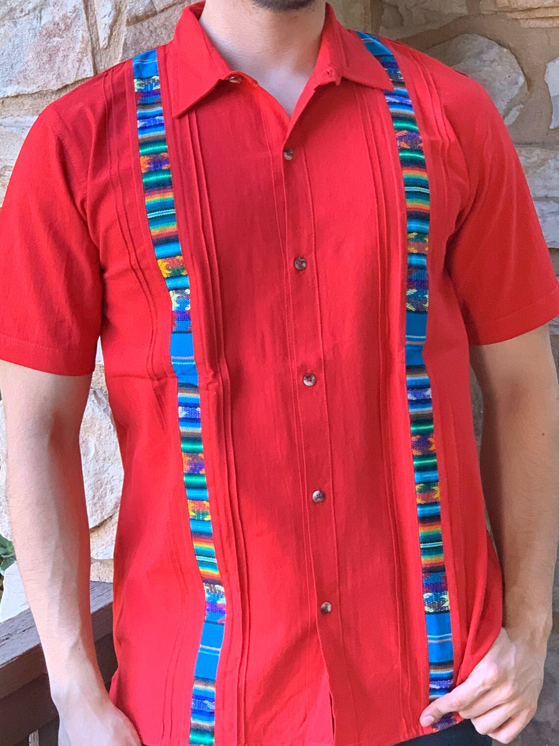 Mexican Shirt Men Size MediumLarge and XLMexican Button Down Etsy