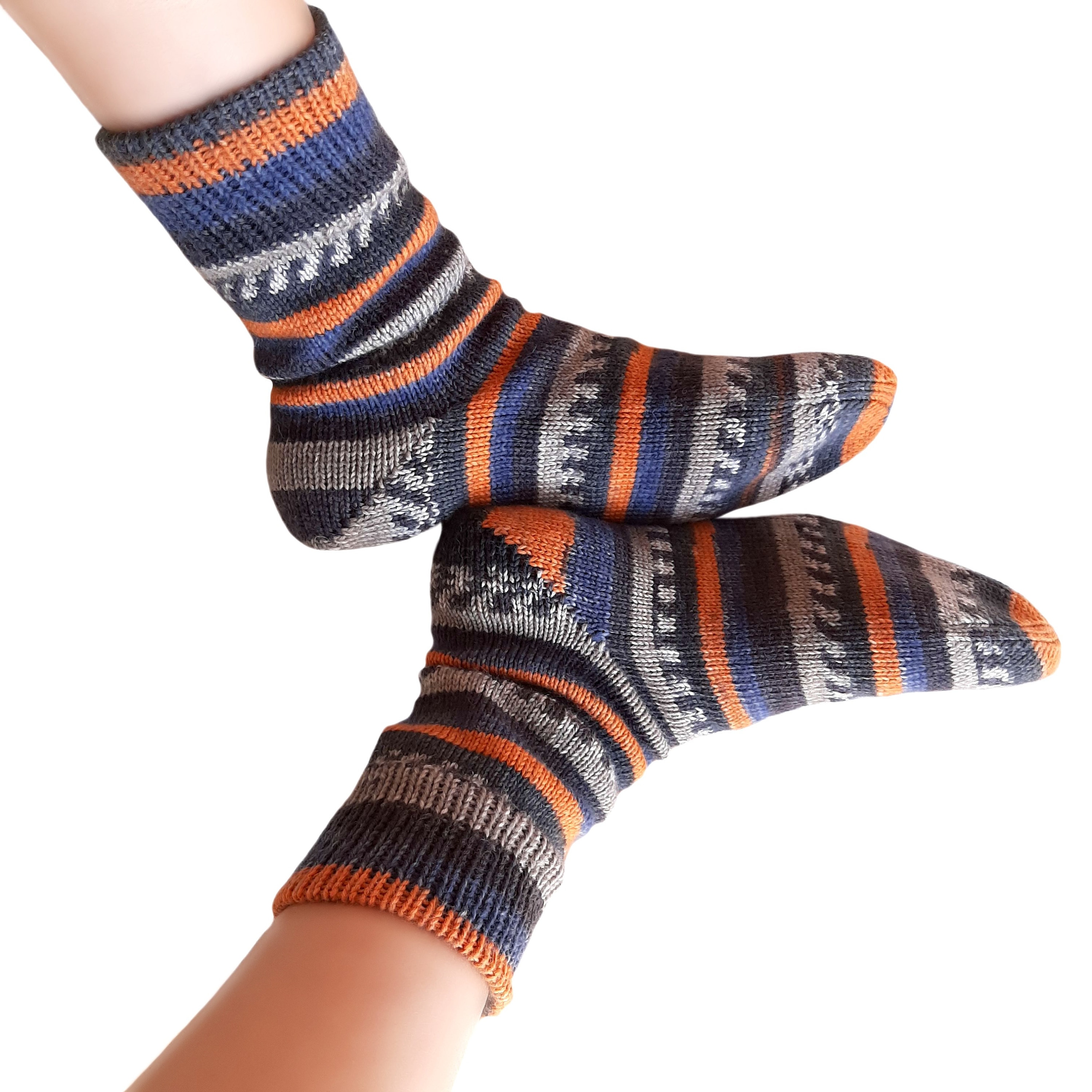 Hand Knitted Socks 75 Wool Soft and Warm Etsy