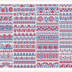 Sampler Borders Cross Stitch Pattern 60 Decorative Borders X Stitch Chart Large Vintage Embroidery Pattern Instant Download PDF