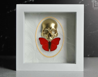 Heart red Butterfly with skull