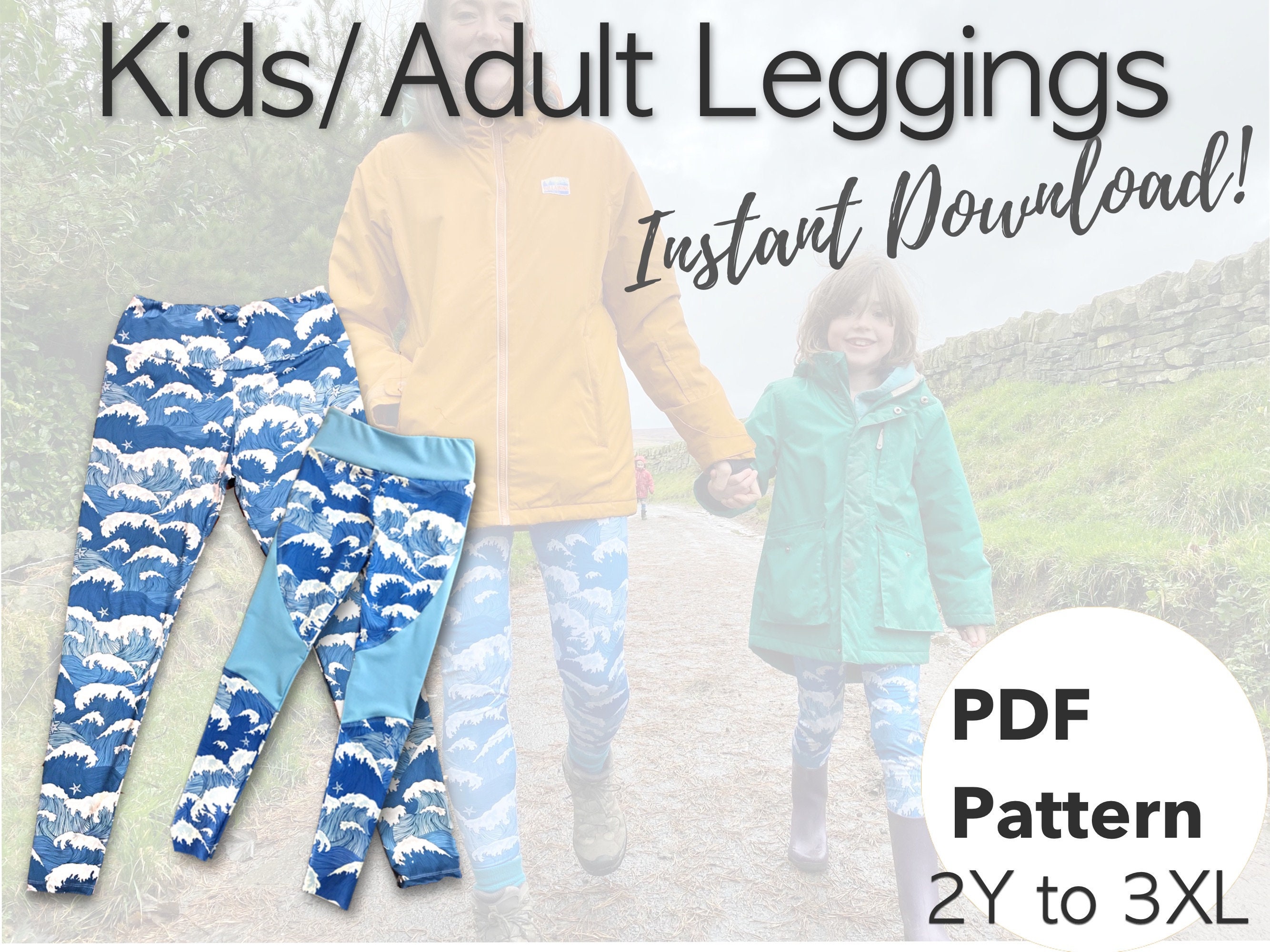 Active Leggings PDF Sewing Pattern for Kids & Adults, Mummy and Me