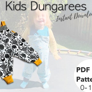 Kids Dungarees PDF Sewing Pattern Baby Dungarees Kids Sewing Patterns Baby Clothes DIY Sewing Tutorial