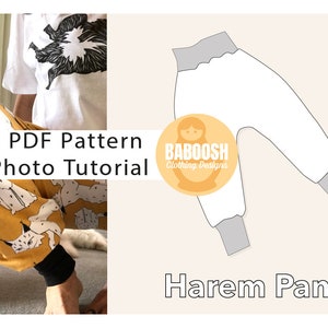 A0 Adults Harem Pants PDF Sewing Pattern with Photo Tutorial