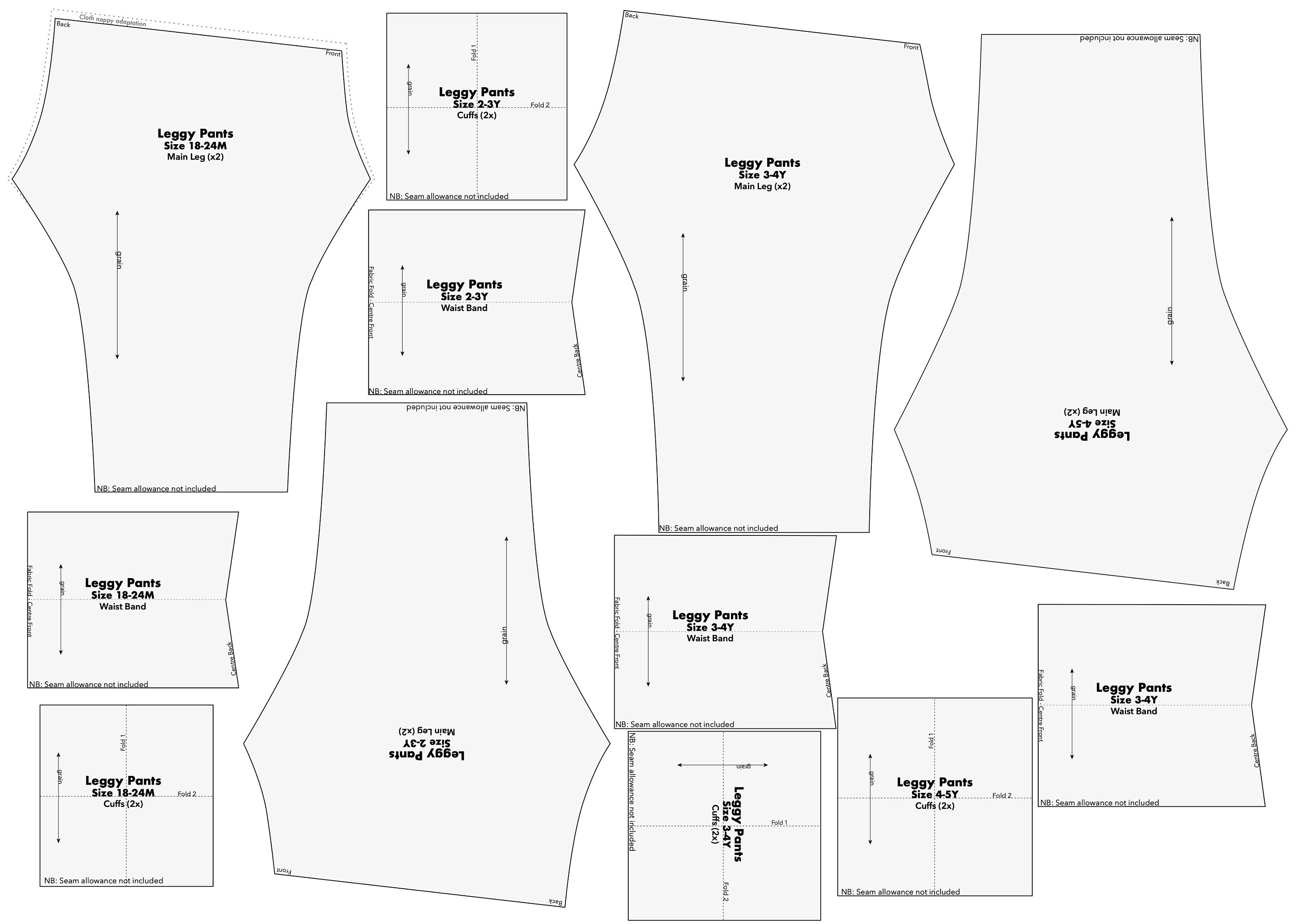 Toddler Leggings Sewing Pattern Kids Sewing Patterns Kids Etsy UK