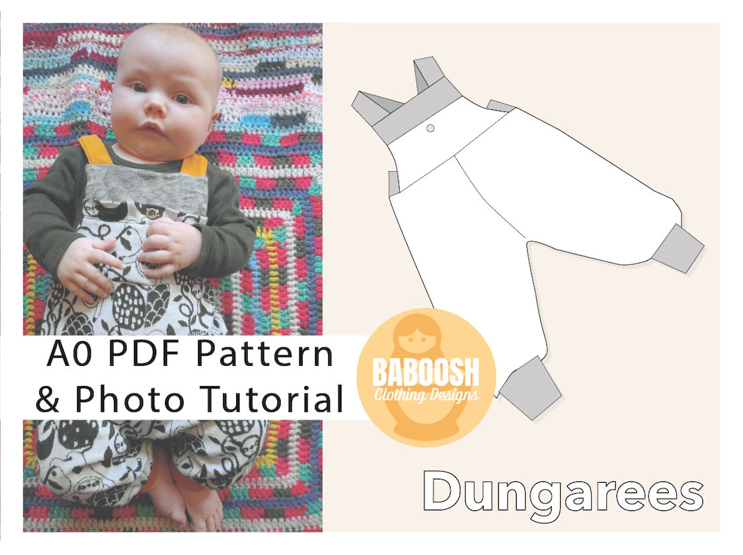 A0 PDF Pattern for Kids Dungarees Sewing Pattern Baby Etsy